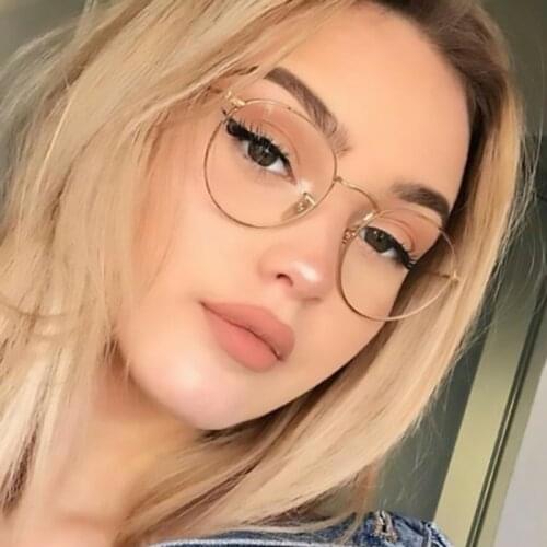 Cute Sexy Small Round Glasses Transparent Metal Frames Spectacles Myopia Nerd Glasses Frame Clear Eyeglasses Accessories Women