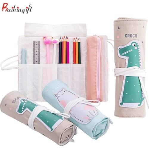 Cute Unicorn School Pencil Bags Roll School Pencil Bags Kawaii Pen Bag Penal for Girls Boys Cute Large Pencil Box Stationery