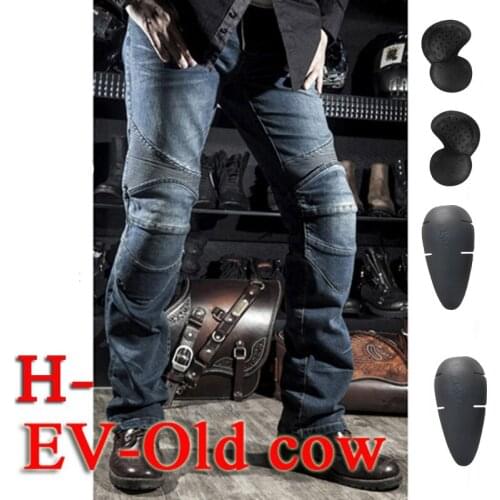 2021 Men Motorcyle Pants blue Downhill Motocross Pants For Motorcycle Moto Jeans With Knee Pad Trousers Moletom