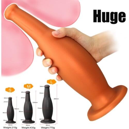 Soft Long Anal Plug Huge Suction Cup Dildo Vaginal Plug Masturbator Prostate Massgae Stimulator Big Buttplug Anus Dilator SexToy