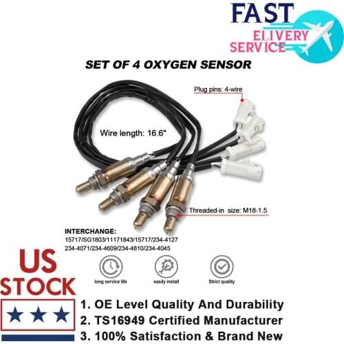 Set Of High Performance New 4Pcs O2 Oxygen Sensors Downstream Upstream For Ford F-150 4.6L 5.4L V8 2001-2011