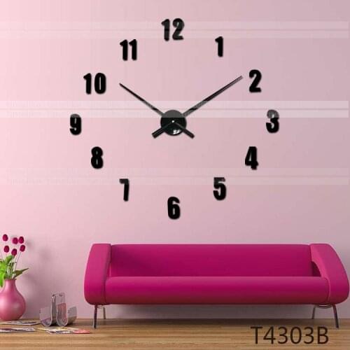 TIMELIKE DIY 3D Wall Sticker Clock Home Decor Large Clock Hands and Mechanism Horloge Murale