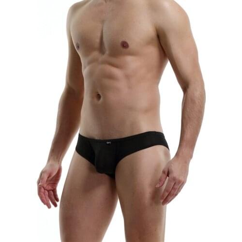 Ice Silk Underwear Sexy Men Briefs Seamless Breathable Low Waist Ultra-Thin Underpants Bikini Slip Homme Male Panties Brief