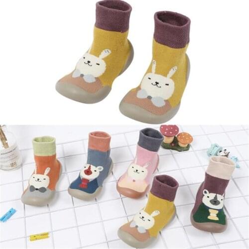 Toddler Baby Girls Sock Shoes Kids Rabbit Soft Sole Rubber Shoes for girl boys Socks Slipper Infant Baby Soft Anti-slip Shoes