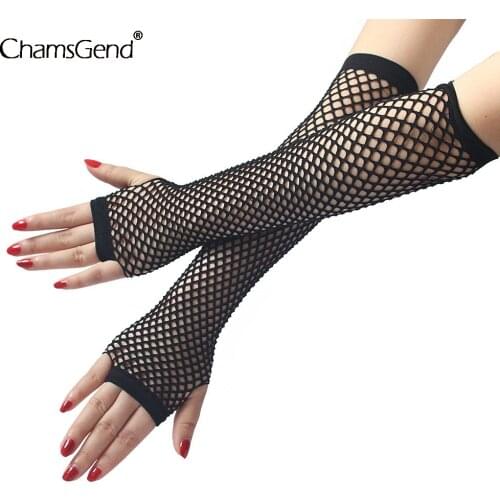 2021 New Fashion Neon Fishnet Fingerless Long Gloves Leg Arm Cuff Party Wear Fancy Dress For Womens Sexy Arm Elasticity Gloves