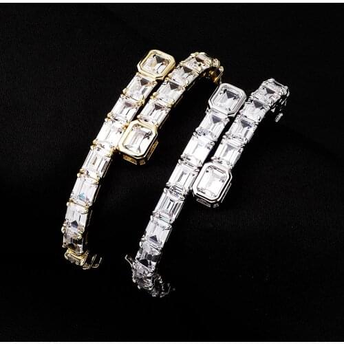 New Charm 12mm Bracelet High Quality Iced Out Cubic Zirconia Womens Bracelet Hip Hop Fashion Charm Jewelry Gift for Men Women