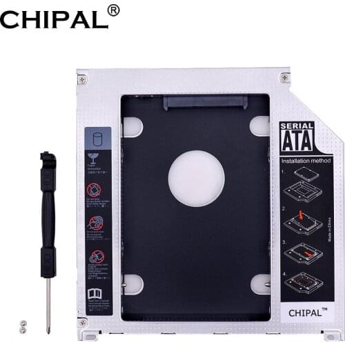 CHIPAL Aluminum 9.5MM 2nd Second HDD Caddy SATA 3 2.5" SSD HDD Case For Apple Macbook Pro Air 13" 15" 17" DVD/CD-ROM Optibay