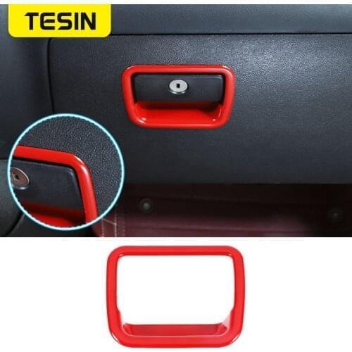 TESIN ABS Car Co-pilot Armrest Storage Box Handle Bowl Decoration Cover Stickers Accessories For Chevrolet Camaro 2010-2015