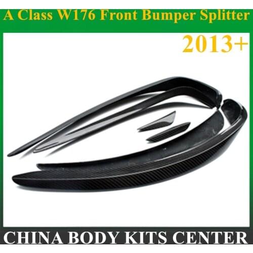 Mercedes W176 Front Bumper Splitter Lip Carbon Fiber Canards Spoiler For Benz A Class W176 A160 A180 A220 A200 With AMG Package