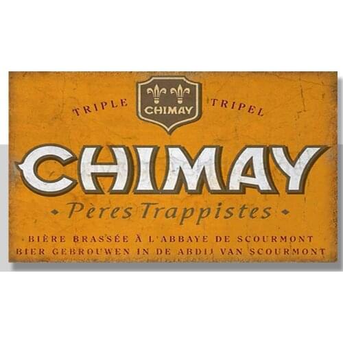 Chimay Beer Belgium VINTAGE ALCOHOL METAL TIN SIGN POSTER WALL PLAQUE