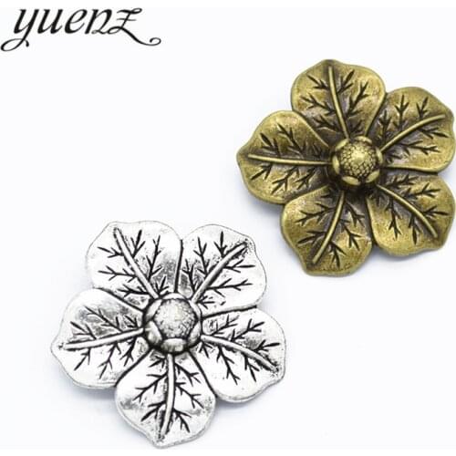 YuenZ 2pcs 2 colour Antique silver color Jewelry DIY flower Charms Pendant Necklace, earring Bracelet 34*35mm Q1133