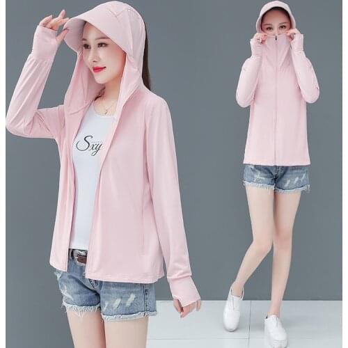 Sunscreen Clothing WomenS Anti Ultraviolet 2021 Ice Silk Shirt Large Brim Breathable Ultra Thin Skin Jacket Lady