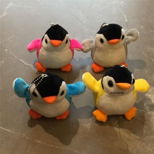 1X RANDOM COLOR ,- 10CM Penguin Plush Toy ; Gift Keyring Pendant Animal Doll