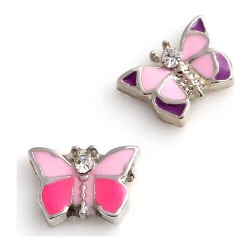 20Pcs/Lot Butterfly Alloy Floating Charms Hand-made DIY for Glass Lockets