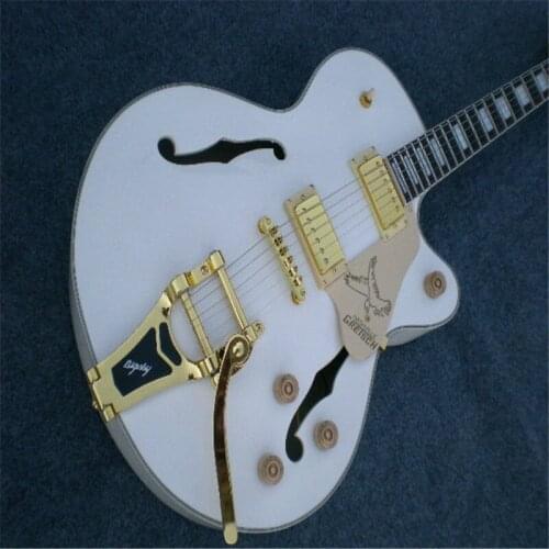 2021! China OEM powers customs custom shop Hollow Jazz Electric Guitar with Bigsby Tremolo Golden Hardware Free Shipping