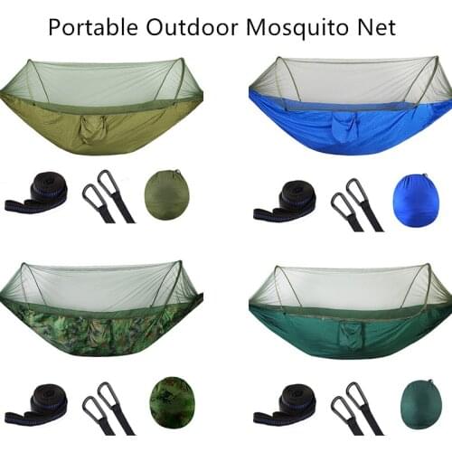 250x120cm/290x140cm 2 Person Portable Hammock Outdoor Mosquito Net Camping Hanging Sleeping Bed Swing Double Hanging Bed Chair