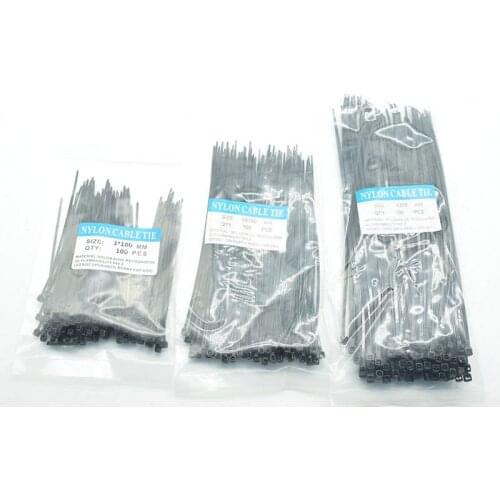 300Pcs 3*100/3*150/3*200 Nylon Cable Self-locking Plastic Wire Zip Ties Set MRO & Industrial Supply Fasteners & Hardware Cable