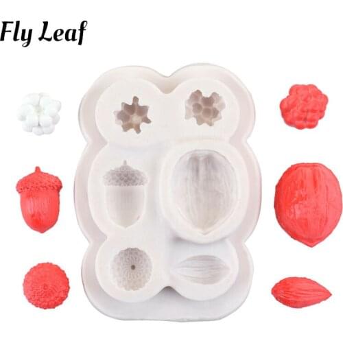 Fly Leaf 3D Nuts Silicone Mold Fondant Chocolate Pine Nuts Mould Molds Baking Tool Accessories Cake Decoration Bakeware