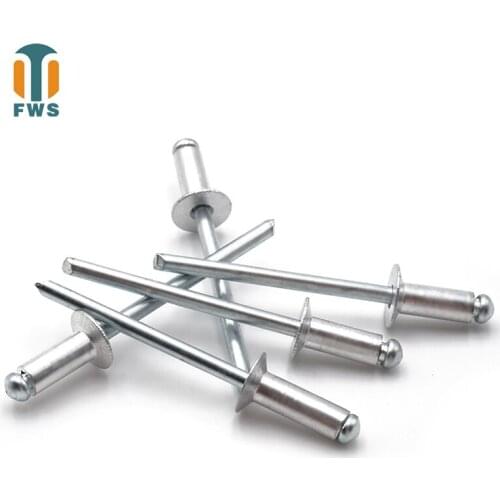 50 PCS M4 13-25mm DIN EN ISO 15978 GB /T 12617.1 Aluminum Open End Blind Rivets With Break Pull Mandrel And Countersunk Head