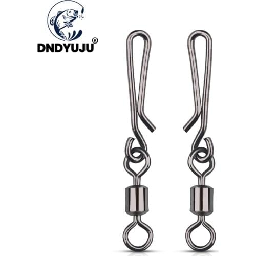 DNDYUJU 30pcs Stainless Steel Fishing Clips Hook Connector Swivel Interlock Snap Fishhook Lure Carp Tackle Fishing Accessoriess