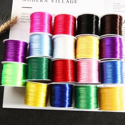 60 Meter/Roll 1mm Flat Crystal Elastic Cord Beading Stretch Thread/String/Rope for Necklace Bracelet Jewelry Making Supply