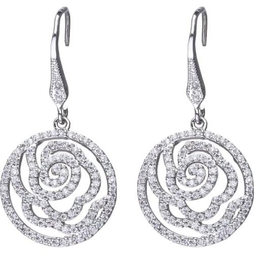 Bettyue New Design For Women Elegant Earring AAA Zirconia Rose-shape SIlver Plated Modern Ornament Hollow Out Fashion Gift