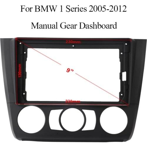 Black ABS Trim Fascia Frame For BMW 1 Series 2005-2012 Refit 9" Car Android Radio Navigation DVD Mounting Dashboard
