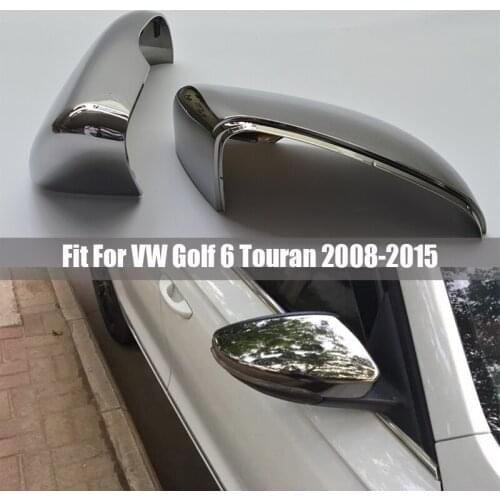 Tungsten steel black Replace rearview side mirror cover cap For VW Passat Golf 6 GTI R20 MK6 08-15 Touran 2011 2015 mirror cover