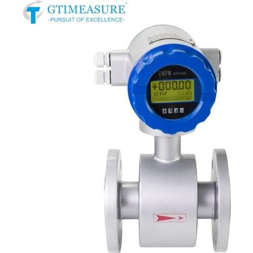 Electromagnetic Magnetic Flow Meter Flowmeter for Water Sewage Slurry LCD Display Flange 4-20mA RS485