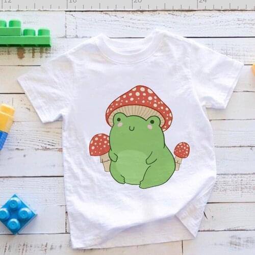 Kids Oversized T-shirt Cute Cartoon Style Frog Print Girls Clothes Daily Casual Versatile Childrens Wear Cheap Fine Soft Tops