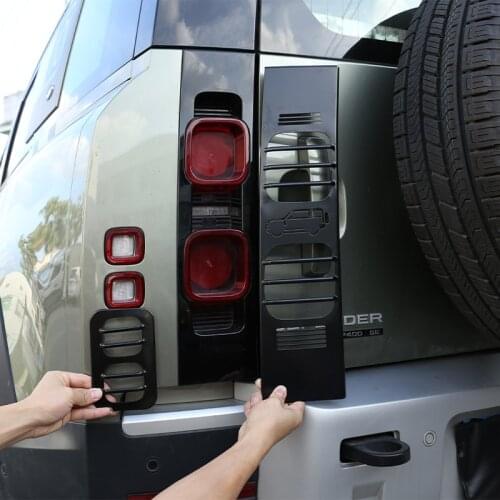 For Land Rover Defender 110 2020-2021 Car Rear Brake Light Wide Indicator Light Metal Protective Net Cover Car Accessories