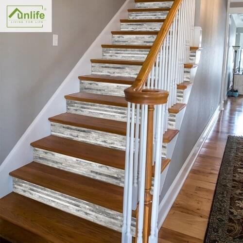 Funlife® Stair Stickers Peel & Stick PVC Easy to Clean Removable Oil Proof Waterproof Wall Floor DIY Bathroom Stairway Kitchen