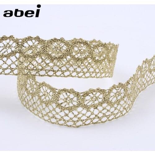 5Yards Knitted Gold Lace Trims Diy Cosplay Stage Performance Clothes Dress Material Handmade Lace Ribbon Garment Accessories