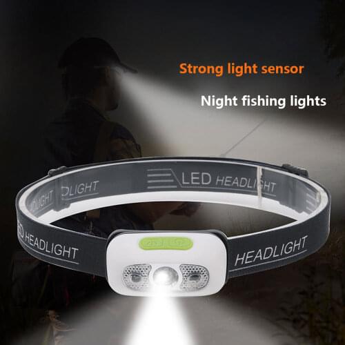 Lightweight And Portable LED Headlight USB Rechargeable Human Motion Sensor Headlight Camping Fishing Flashlight