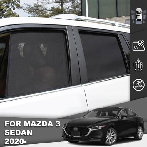 For Mazda M3 Sedan 2019-2021 Sunshade Car Windshield Magnetic Uv Protection Rear Foldable Window Mesh Auto Door Frame Curtains
