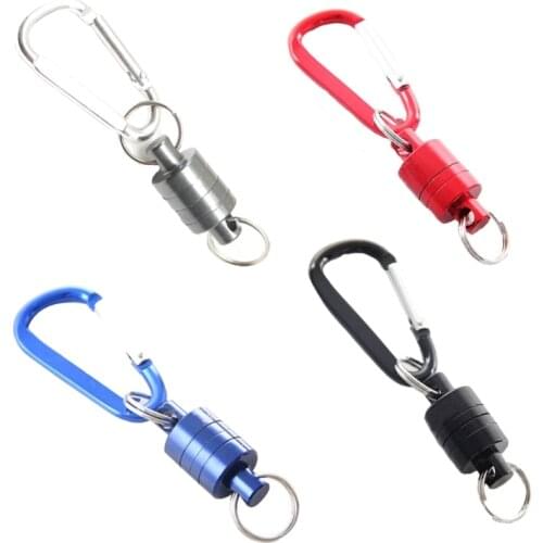 Magnetic Key Release,Magnet Buckle Fly Fishing Magnetic Net Release Hanging Holder Lanyard Clip Carabiner