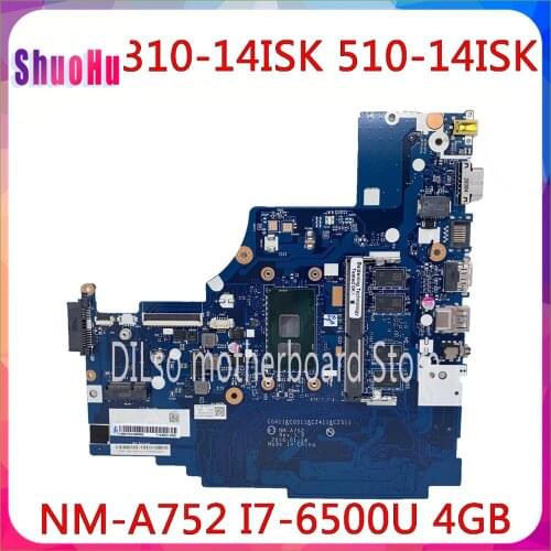 KEFU NM-A752 For I7-6500U 4GB For Lenovo 310-14ISK 510-14ISK Laptop Motherboard Thinkpad DDR4 HM87 Intel RAM Test OK Integrated