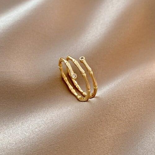 Gold Color Multi-layer Open Rings for Women Girls New Fashion Simple Adjustable Rings Jewelry Korean Style