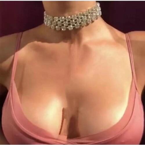 Fashion women exquisite multi-layer shiny crystal necklace collar wedding bride sexy rhinestone necklace jewelry accessories who