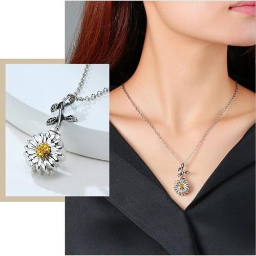 Delicate Sunburst Flower Necklaces for Women Jewelry , Stainless Steel Memorial Cremation Urn Ashes Keepsake Gifts for Her