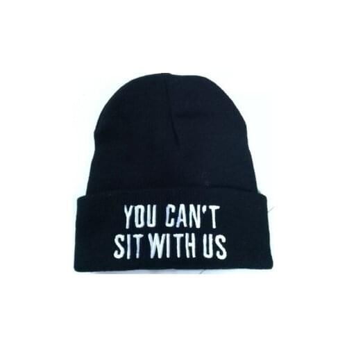 Fall and Winter Men and Womens You Cant Sit with us Letter Print Hip-hop Hat Wool Cap ZX001