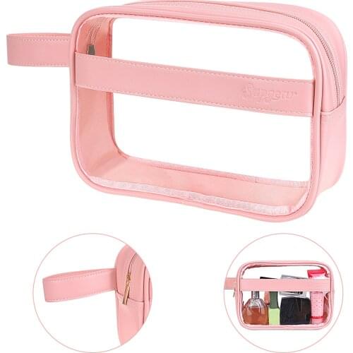 Clear PU Women Cosmetic Storage Bag Waterproof Home Travel Makeup Storage Gadget Ladies Girls Wash Bag Tampon Holder Organizer