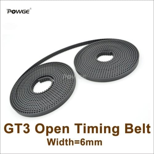 POWGE 10meters GT3 Timing Belt Width=6mm Fit 3GT Pulley 3GT-6 Rubber 3GT 6 Open Timing Belt 3D Printer Accessory High Quanlity