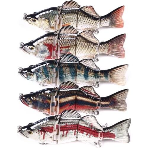 Hengjia 1pcs 10cm 21.5g 4 Segments Fishing Wobbler Rattling Swimbait Lure for Bass Pike Sharp Mustad Hooks Hard Bait Tackle