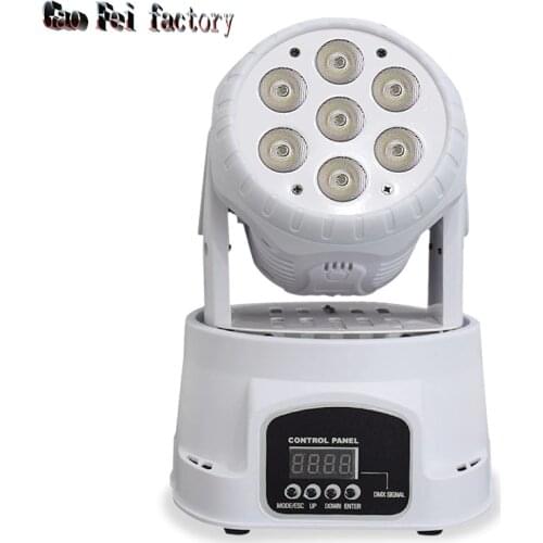 White Led Mini Wash 7X12W Moving Head Light Disco Party Light Led Wash RGBW 4In1 Strobe Light Good For DMX Stage Light