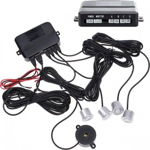 Parking Assistance 4 Sensors Buzzer 22mm Car Parking Sensor Kit Reverse Backup Radar Detector Sound Alert Indicator System