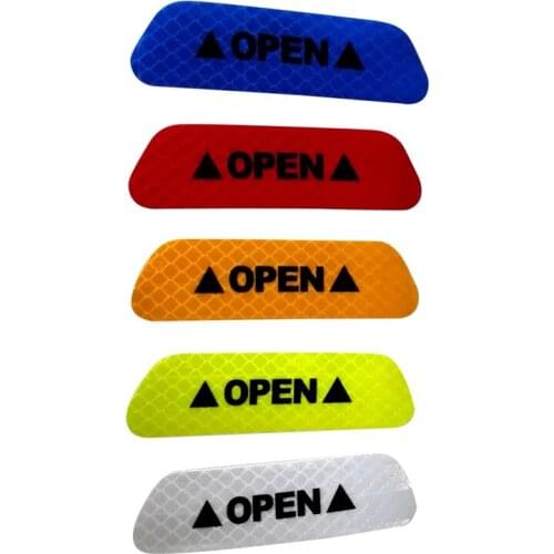 Car Styling Door Reflective Sticker Open Security Warning Emblem PET Body Trunk Badge for BMW Volkswagen Subaru Jeep Renault KIA