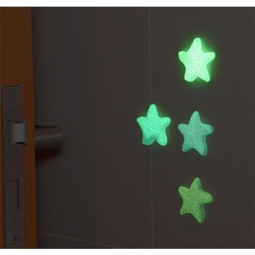 Luminous Silicone Rubber Starfish Star Pad Mute Rubber Pad To Protect The Wall Self Adhesive Stickers Door Stopper