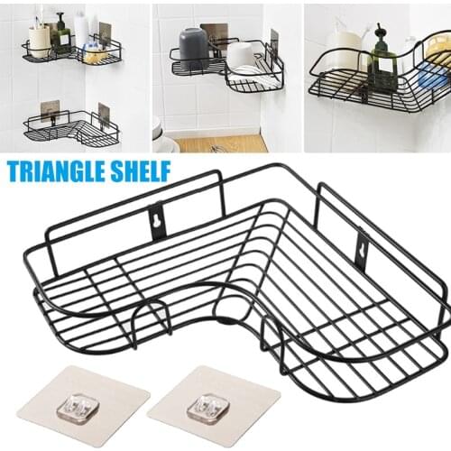 Triangular Wall Corner Rack Bathroom Kitchen Shower Caddy Shelf Organizer Punch Free Holder Kitchen Accessories Organizador