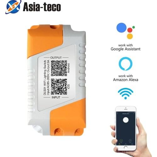 Wifi Smart Light Control Switch IOS Android APP Remote Control DC 5A AC 85-265V Compatible With Google Alexa